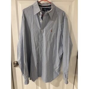 Ralph Lauren Mens XXL Classic Fit  Blue Oxford Button Down Shirt Long Sleeve